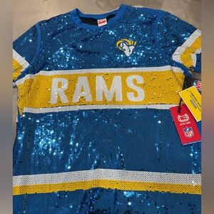 FUN FAN FASHION Blue &Yellow Rams Sequin Jersey- fully lined for comfort! 🏈💙💛🏈